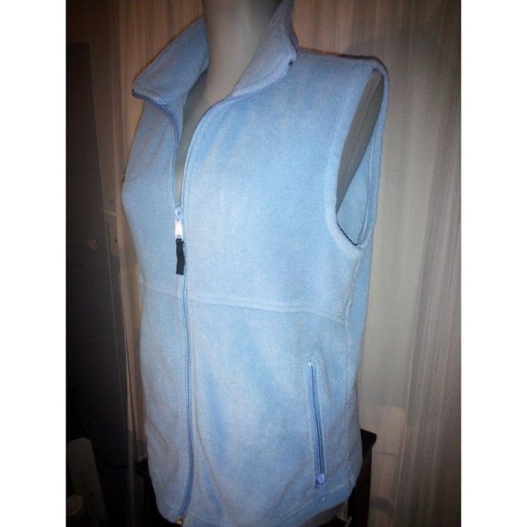 Ladies Columbia Fleece Zip Vest Size M Light Blue - Picture 3 of 5